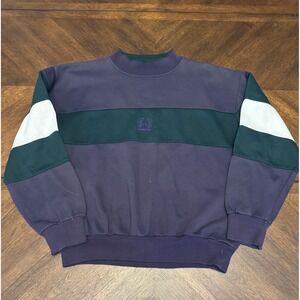 Vintage Christian Dior Monsieur Colorblock Sweatshirt Purple Green XL 90s Logo